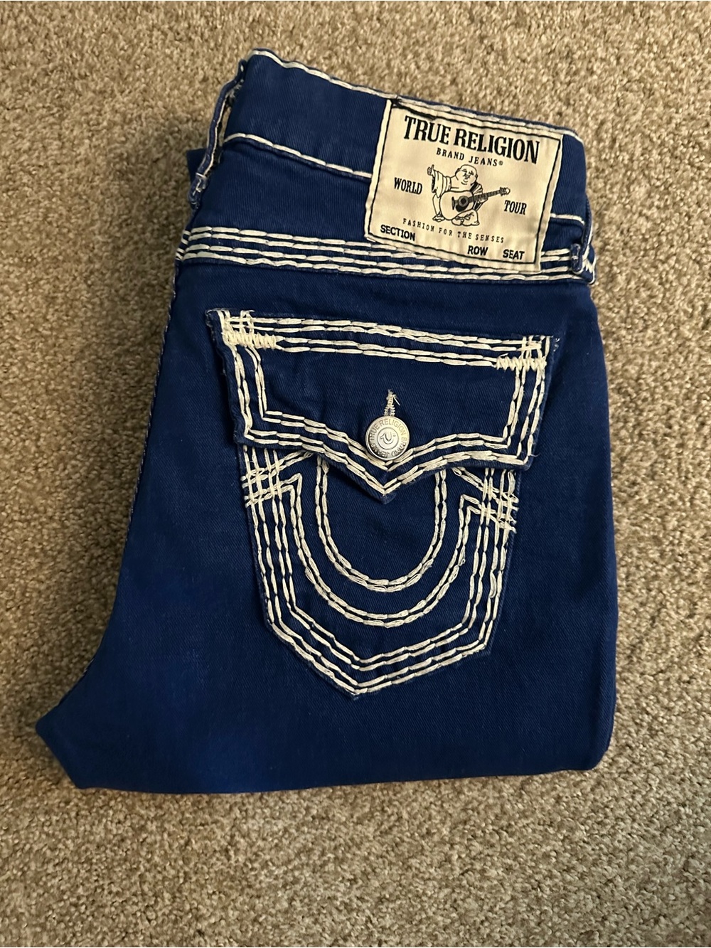 Rocky Men's Slim Straight Jeans in Navy with Contrast Stitching
